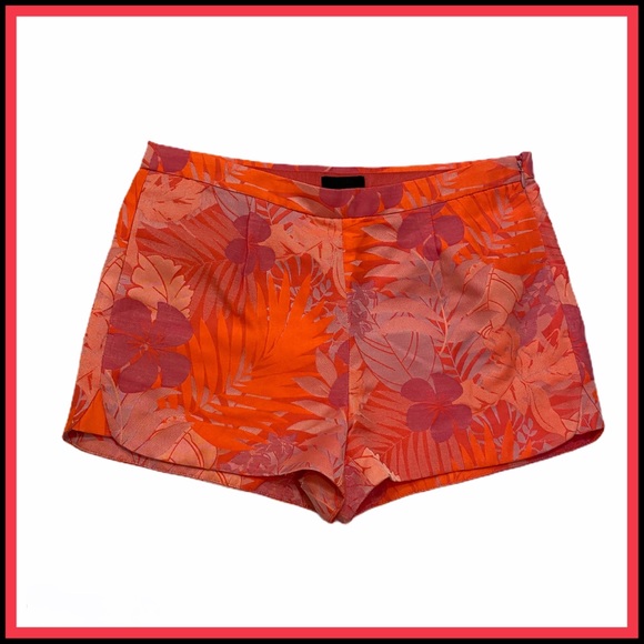 J. Crew Pants - NWOT J CREW JACQUARD NEON CORAL TROPICAL SHORTS